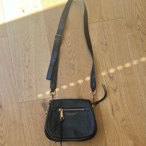 Marc Jacobs Black Pebbled Leather Crossbody with Gold Hardware
